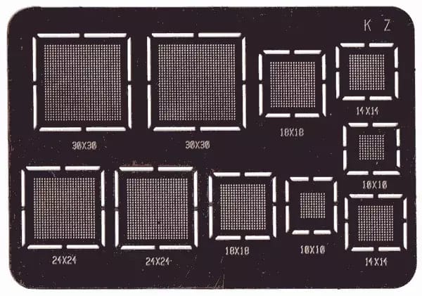 Gabarit pour circuits BGA à refusion type K