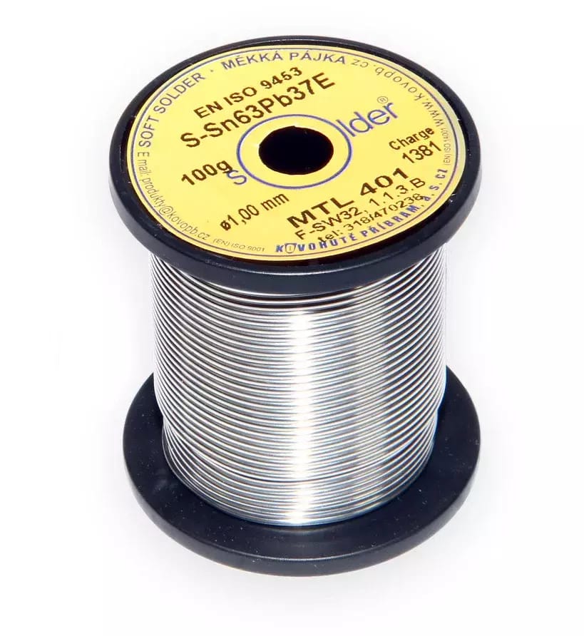Tube de plomb à souder S-Sn63Pb37E diamètre 1 mm