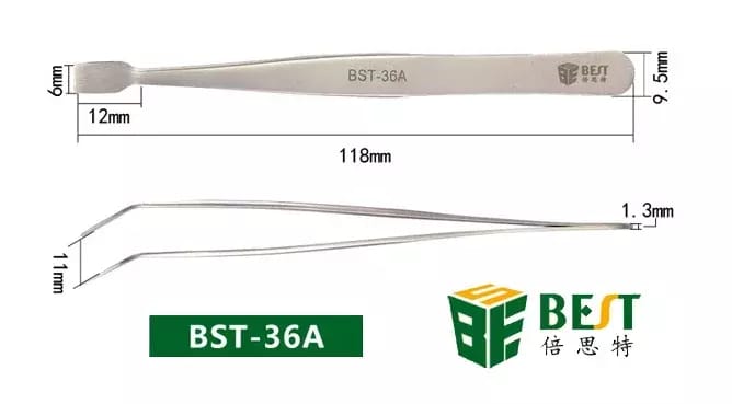 Pincettes antimagnétiques en acier inoxydable pour pièces BEST BST-36A – 2