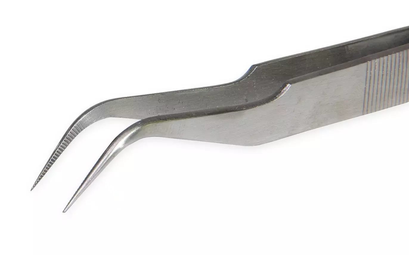 Pincette universelle en acier inoxydable à pointe courbe et dentelée HJ-15B – 2