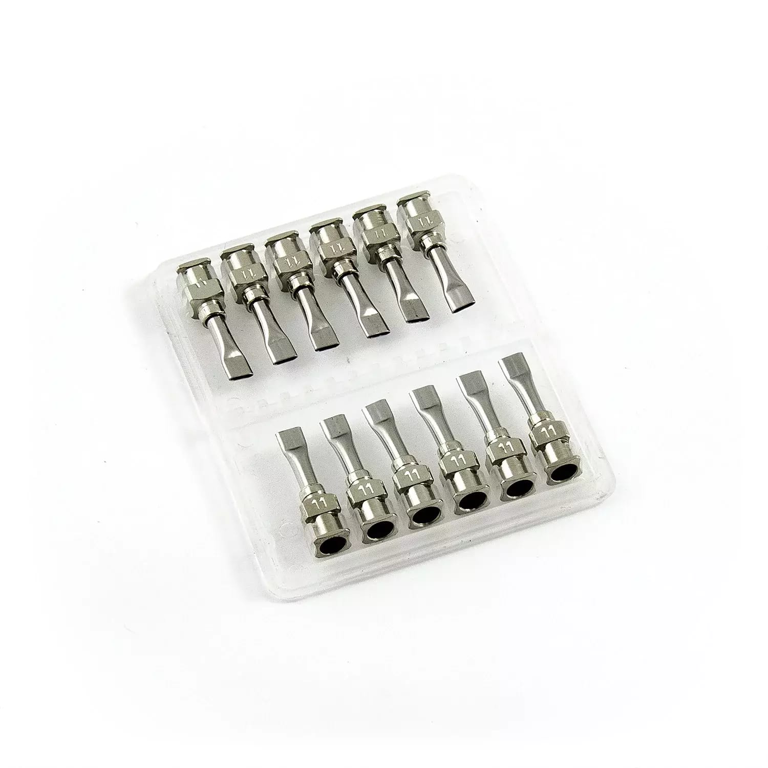 Aiguilles distributrices plates en acier inoxydable 11G 0,5\" set 12pcs