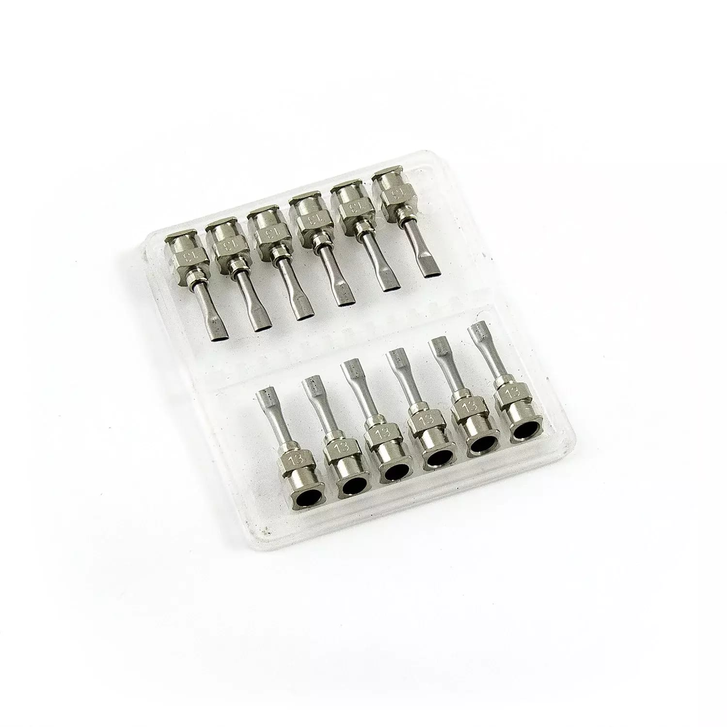 Aiguilles plates de distribution en acier inoxydable 13G 0.5\" set 12pcs