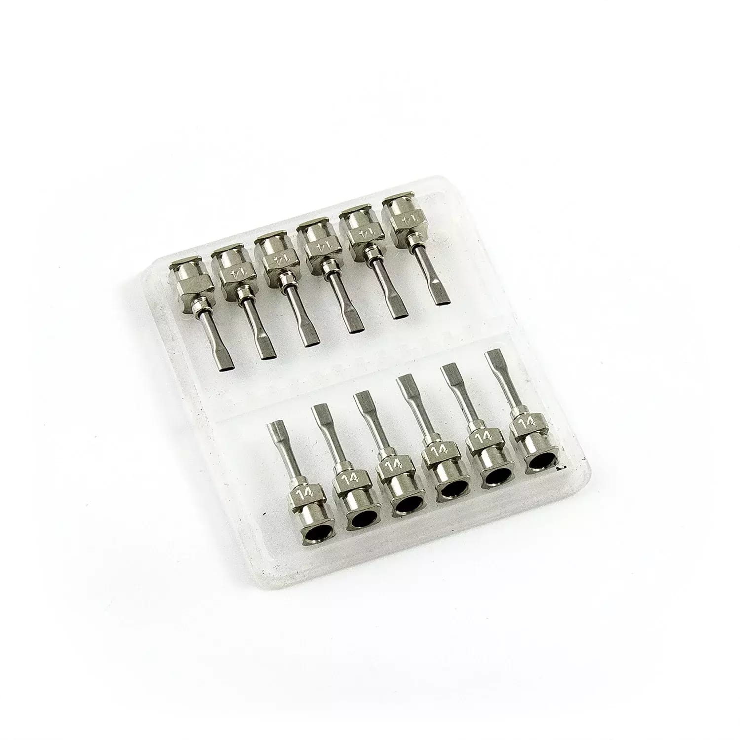 Aiguilles plates de distribution en acier inoxydable 14G 0.5\" set 12pcs