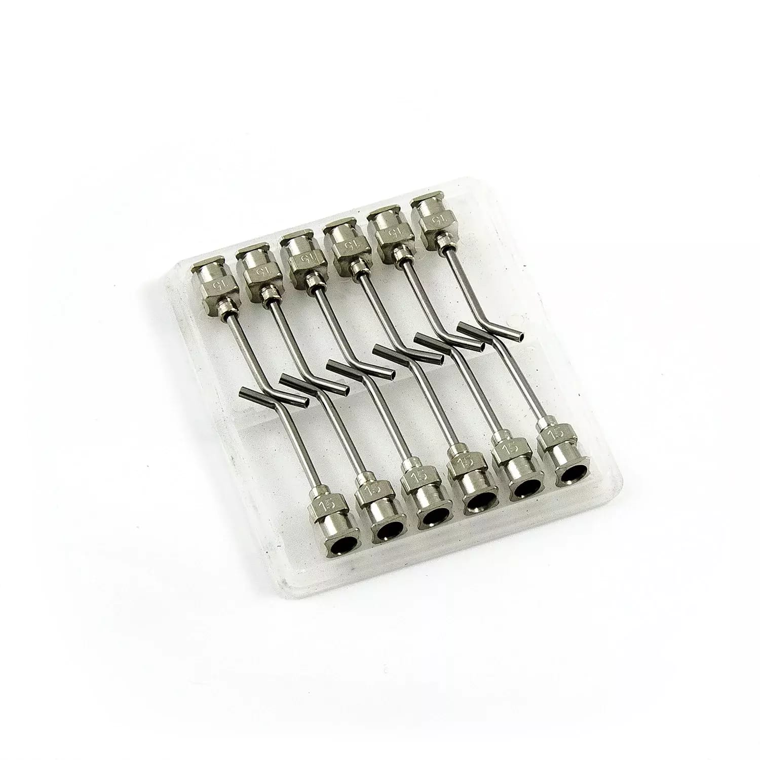 Aiguilles distributrices courbes à 45° en acier inoxydable 15G 1\" set 12pcs