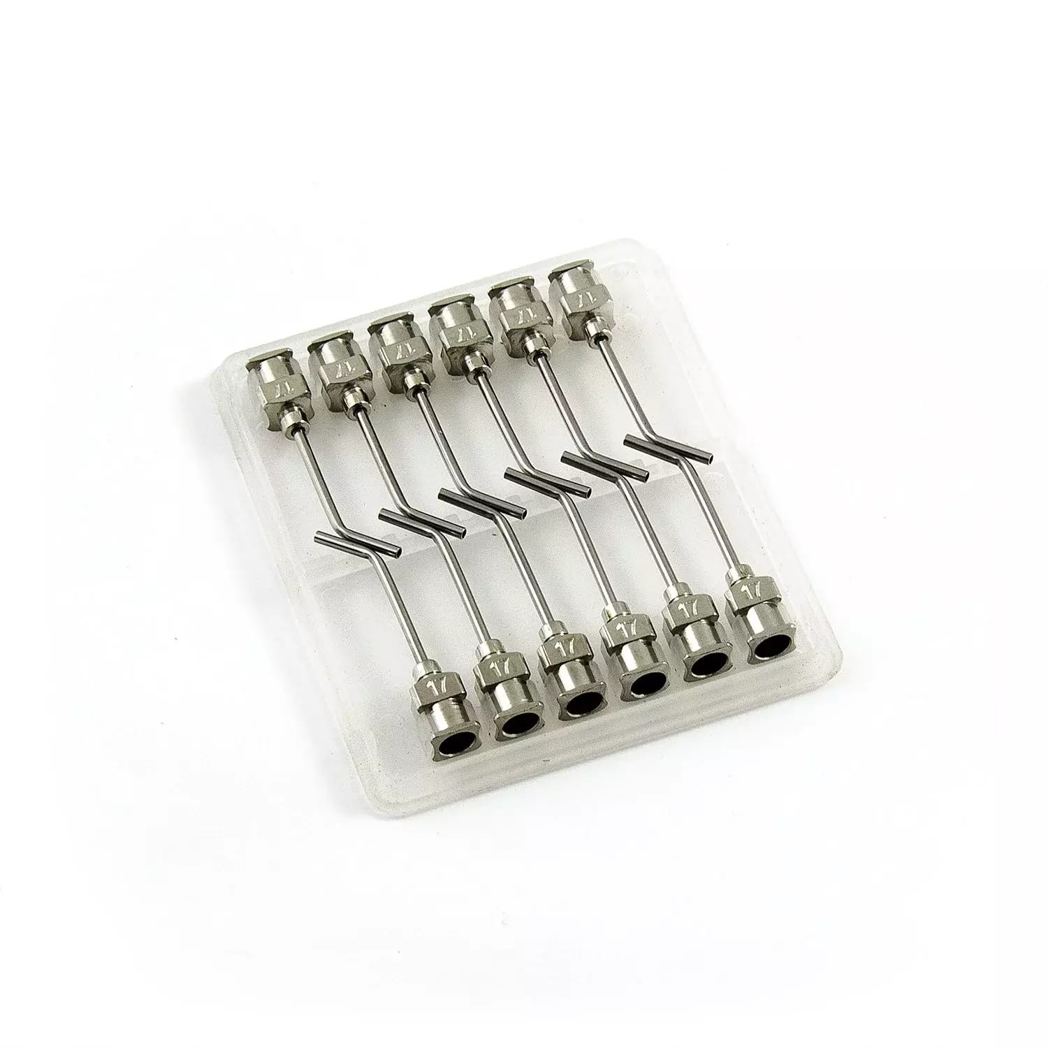 Aiguilles distributrices courbes à 45° en acier inoxydable 17G 1\" set 12pcs