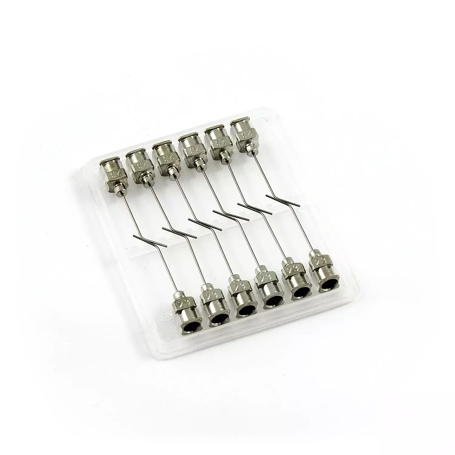 Aiguilles distributrices incurvées à 45° en acier inoxydable 23G 1\" set 12pcs
