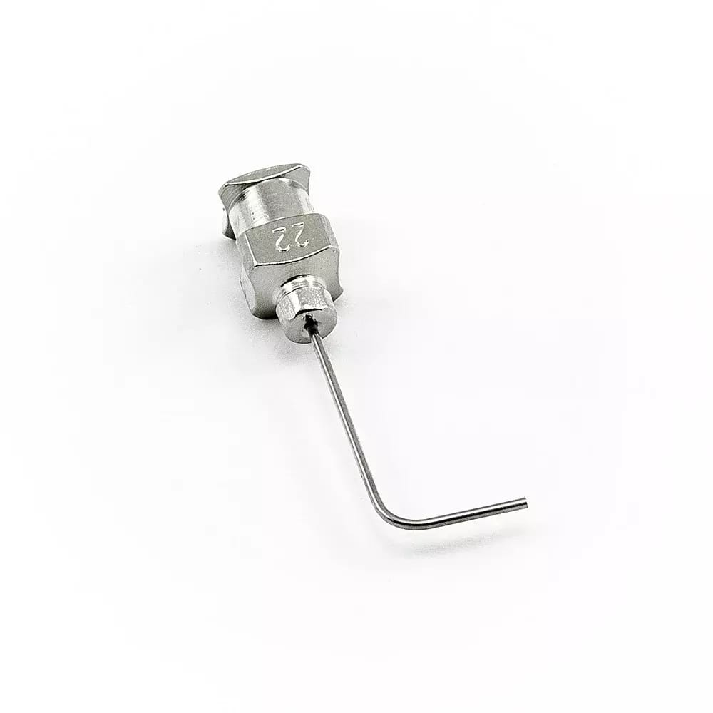 Aiguille de distribution en acier inoxydable à 90° rectangulaire 22G 1\"