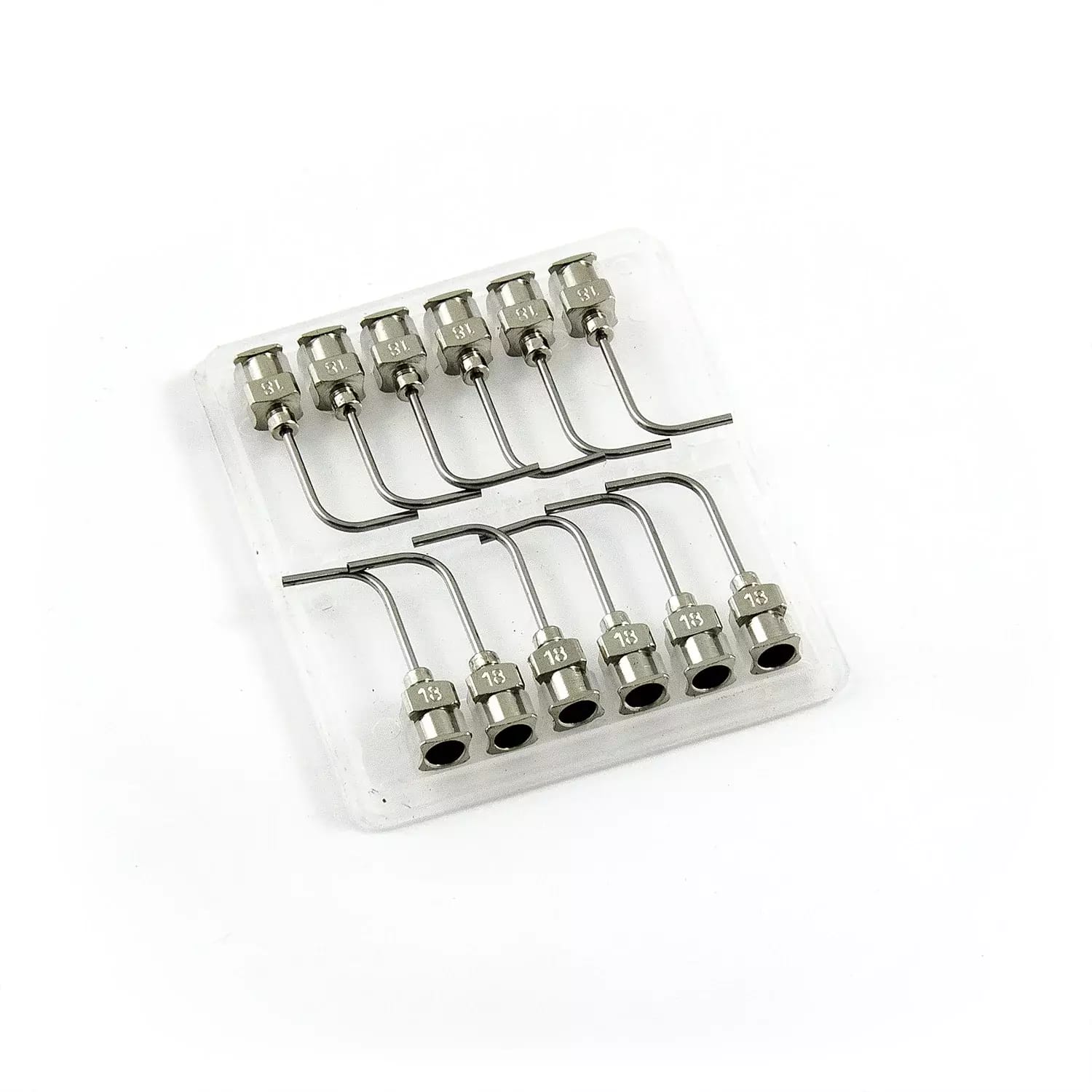 Aiguilles distributrices rectangulaires 90° en acier inoxydable 18G 1\" set 12pcs