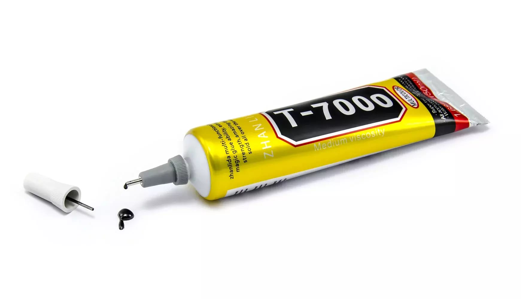 Adhésif silicone T-7000 pour réparation électronique, noir (50ml) – 2