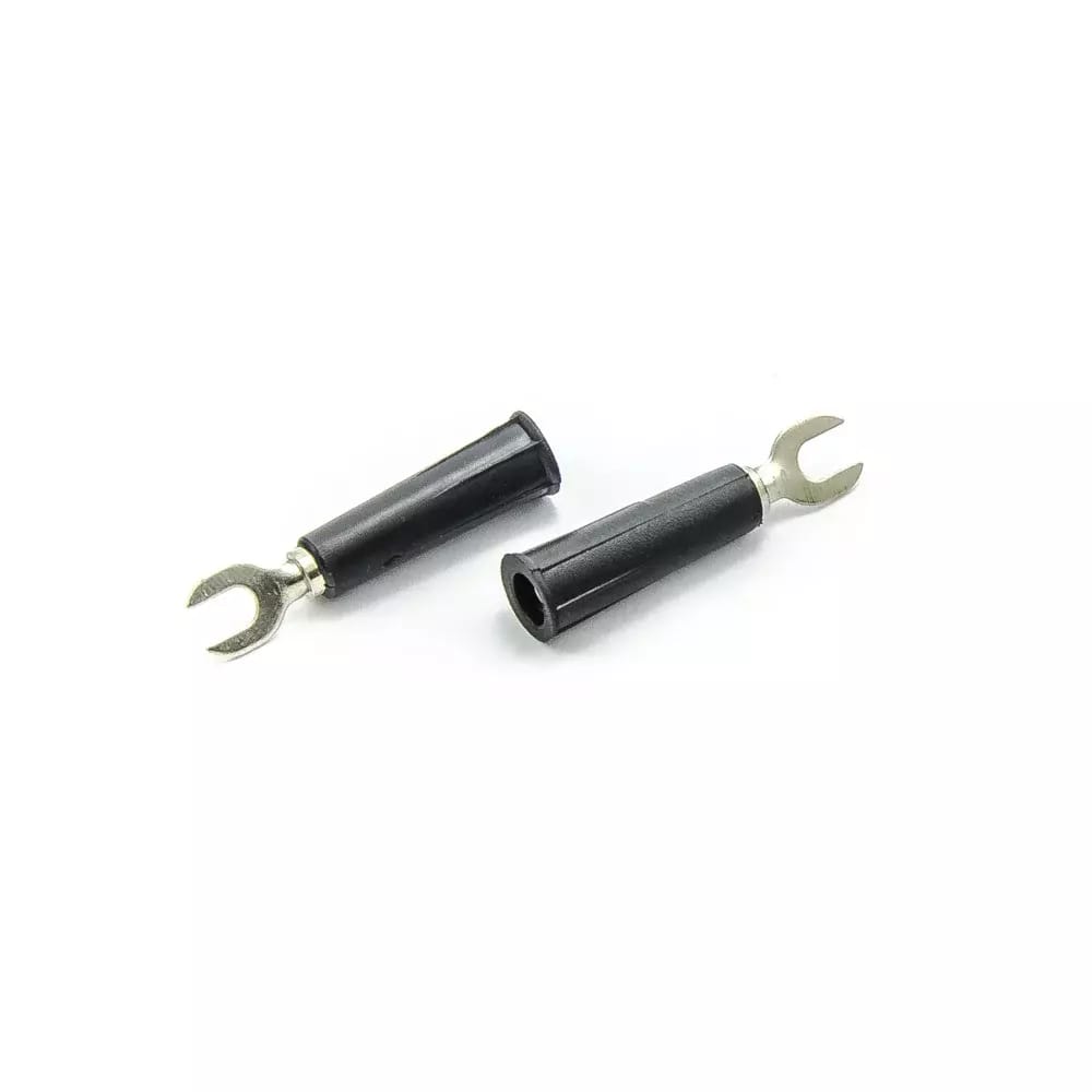 Réducteur banane - fourche de câble noir 4mm