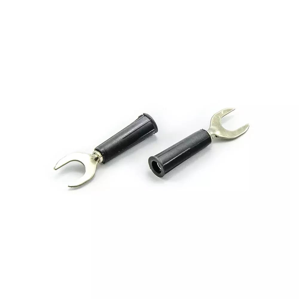 Réducteur banane - fourche de câble noir 8mm