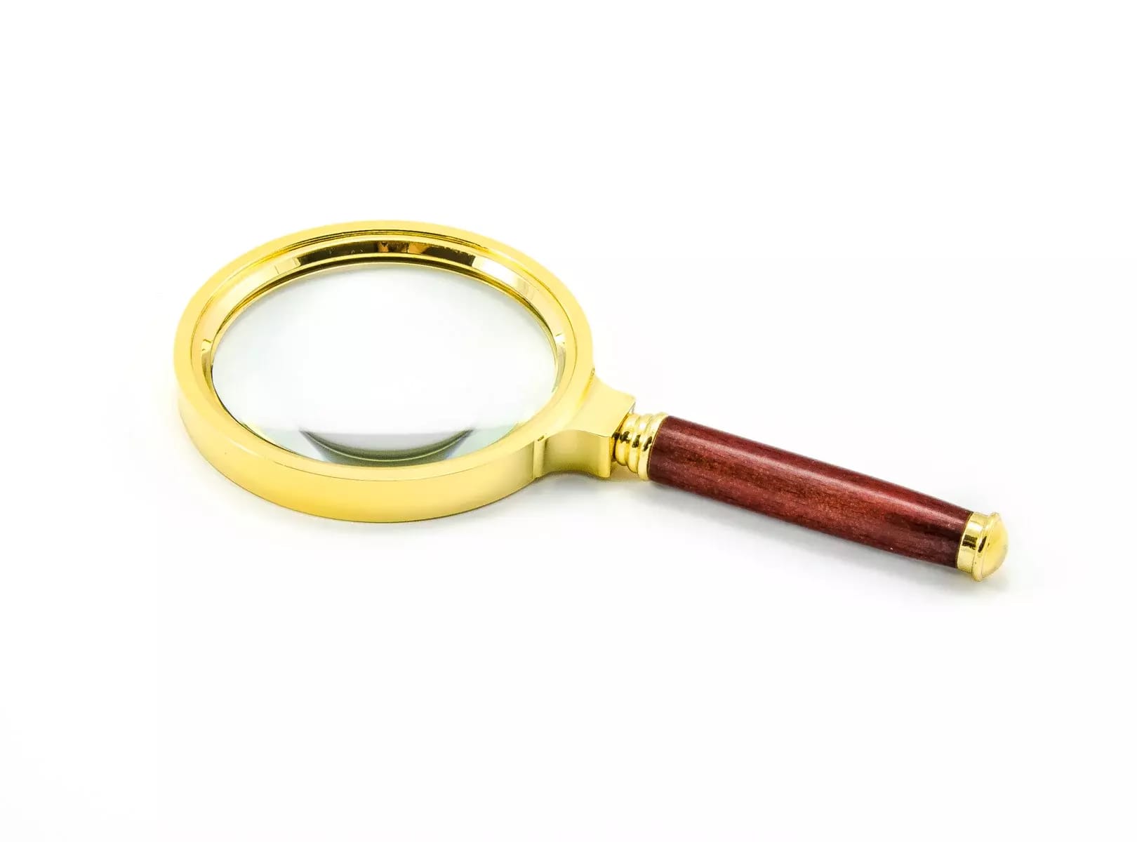 Loupe en métal 80mm avec poignée en bois, grossissement 6D 2.5x