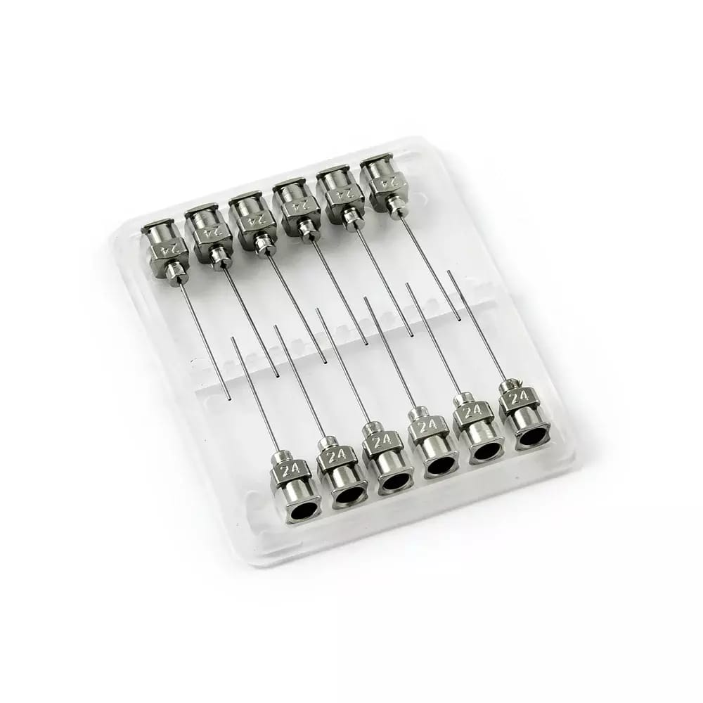 Aiguilles de distribution en acier inoxydable 24G 1\" set 12pcs