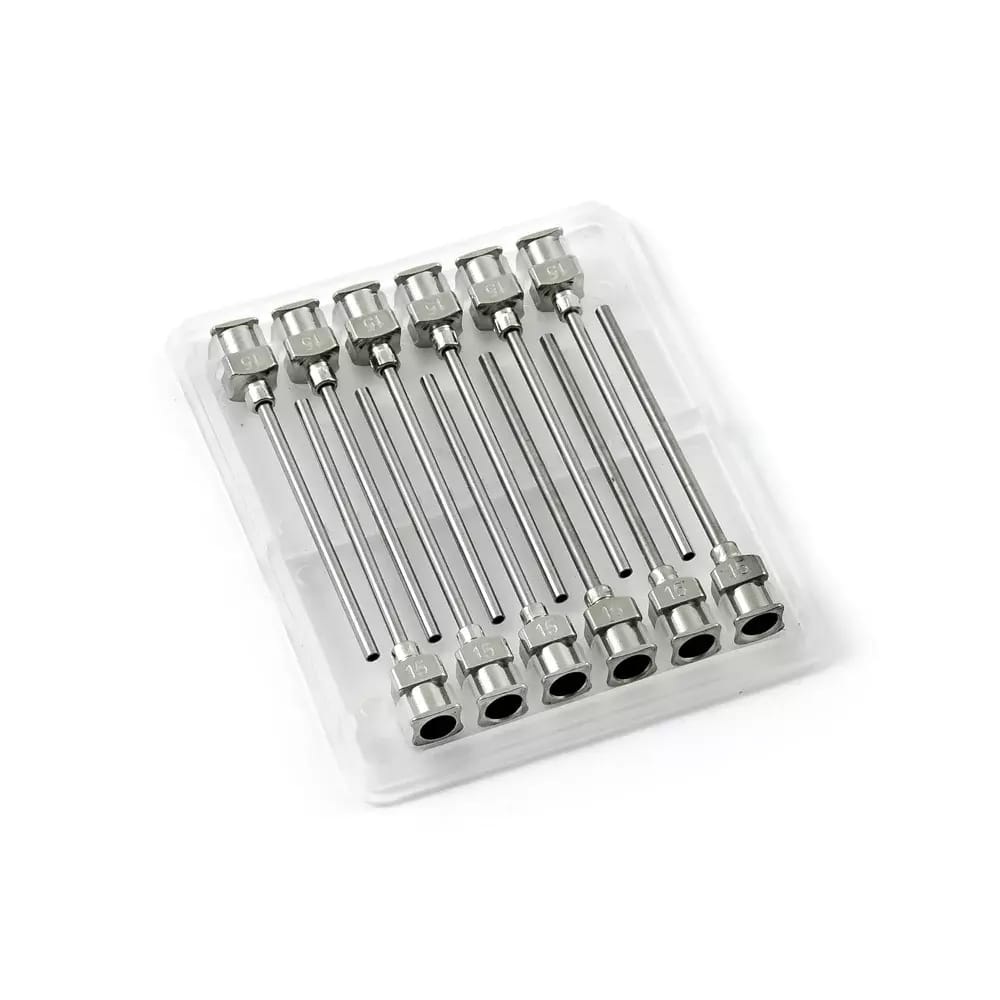 Aiguilles de distribution en acier inoxydable 15G 1,5\" set 12pcs