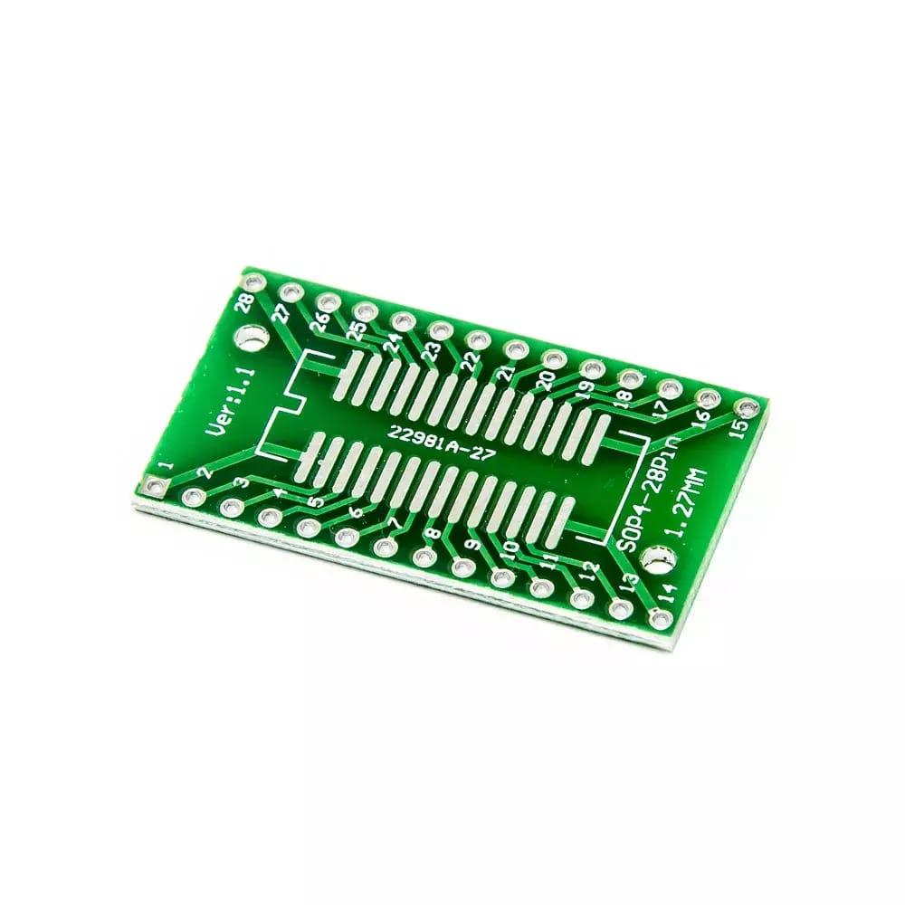Réduction du circuit imprimé de SOP4-28 1.27mm, SSOP4-28 0.65mm à DIP 2.54mm – 2