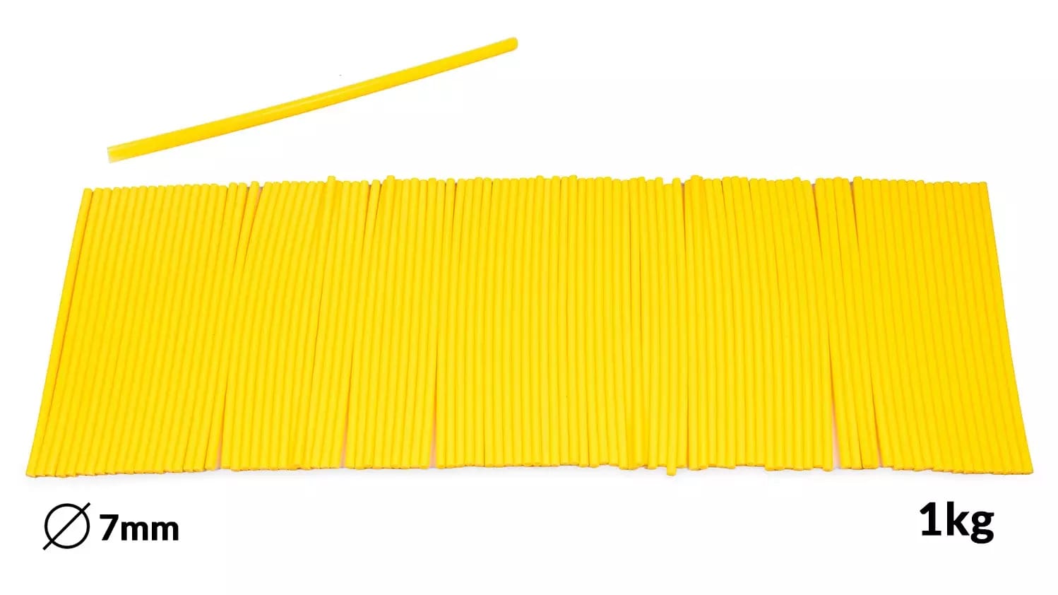 Recharges jaunes fusibles pour pistolet à colle diamètre 7mm 1kg