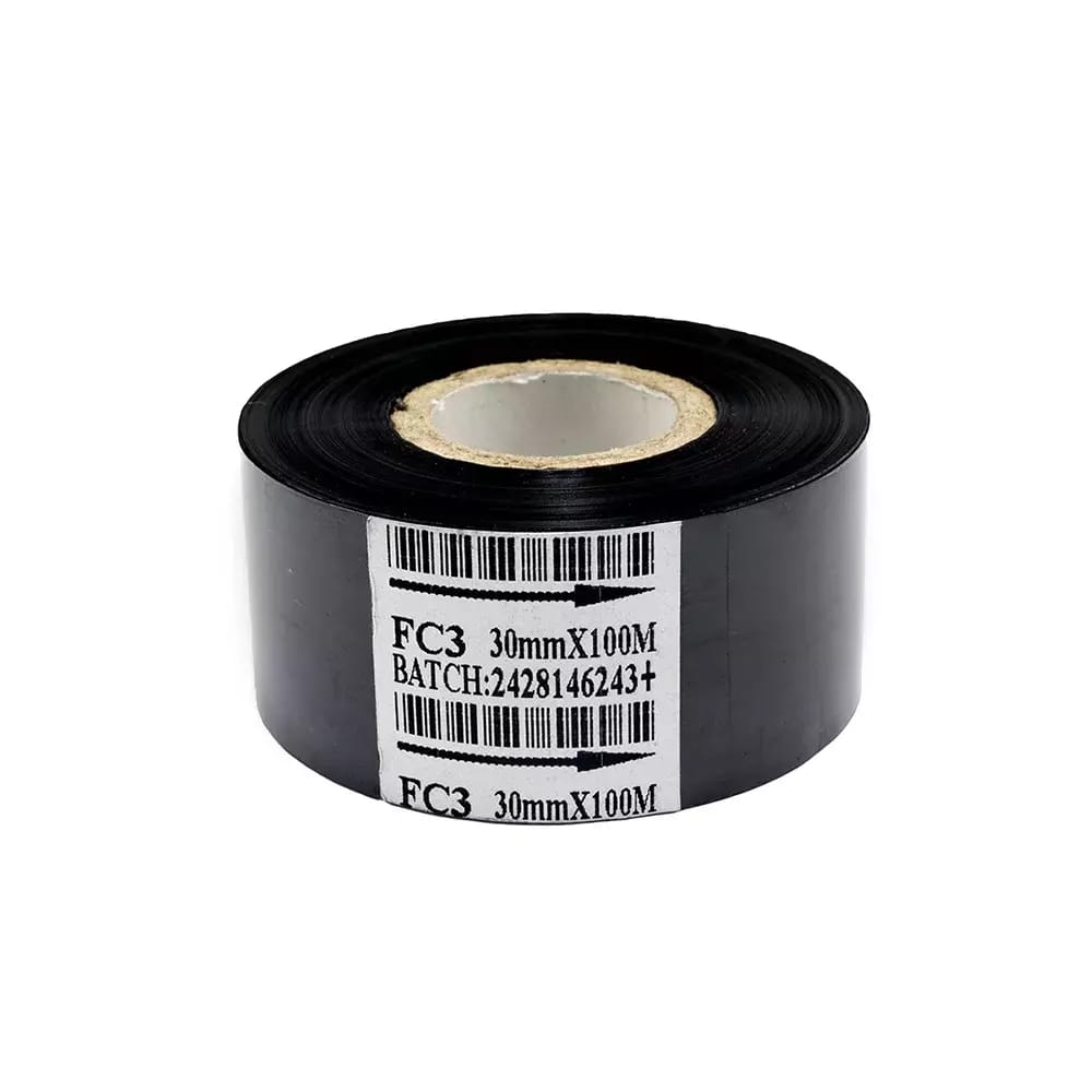 Ruban de transfert thermique noir, longueur 100m, largeur 30mm, IN