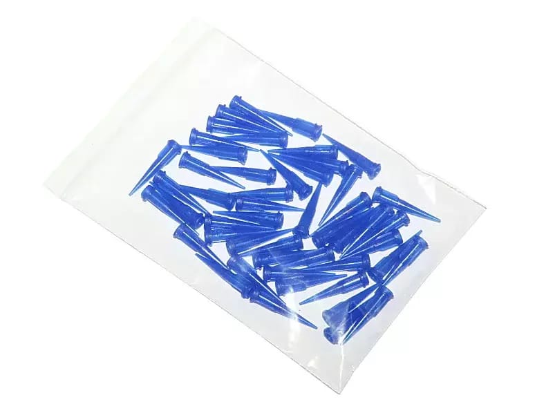 Aiguilles distributrices coniques en plastique bleu 22G 50pcs