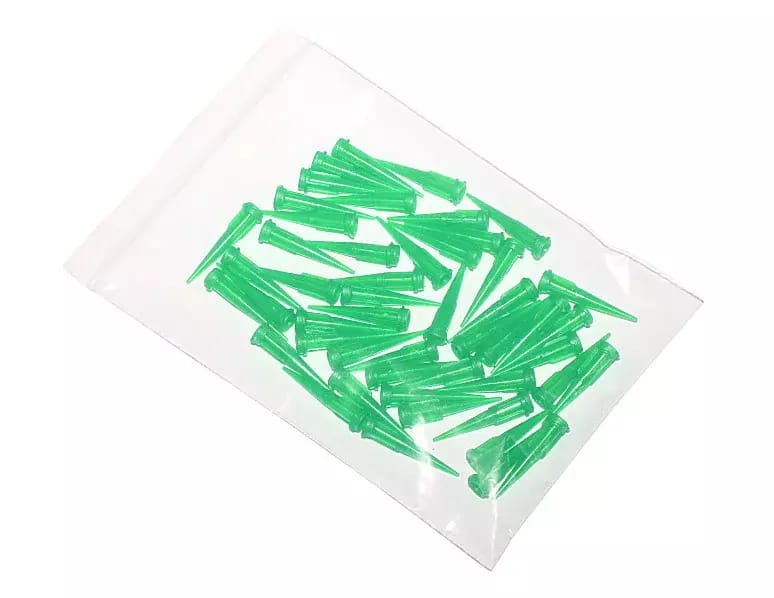 Aiguilles distributrices coniques en plastique vert 18G 50pcs