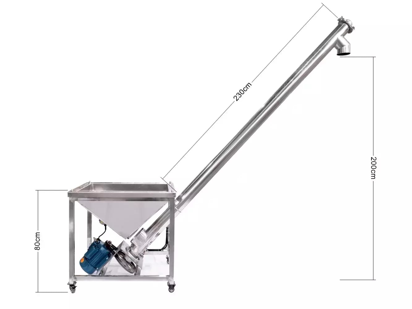 Convoyeur à vis incliné avec trémie de 150l/min – 2
