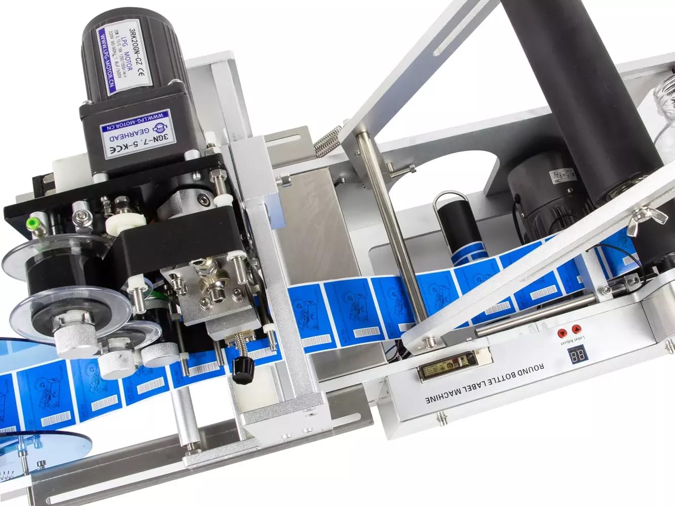 Etiqueteuse semi-automatique LT-50D pour bouteilles, bocaux et boîtes avec imprimante de péremption intégrée – 2