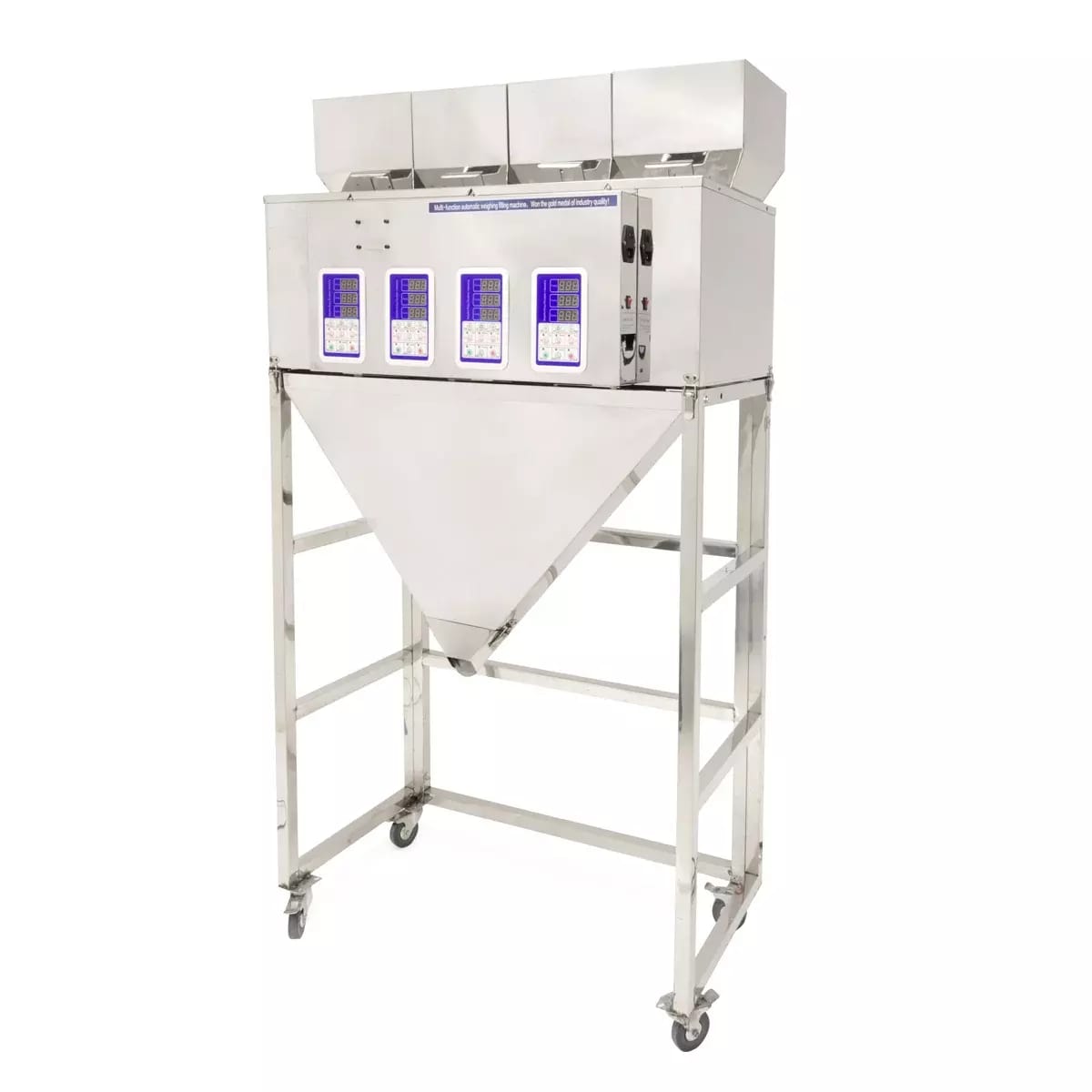 Distributeur industriel à quatre têtes pour produits en vrac et mélanges 4x 10-500g