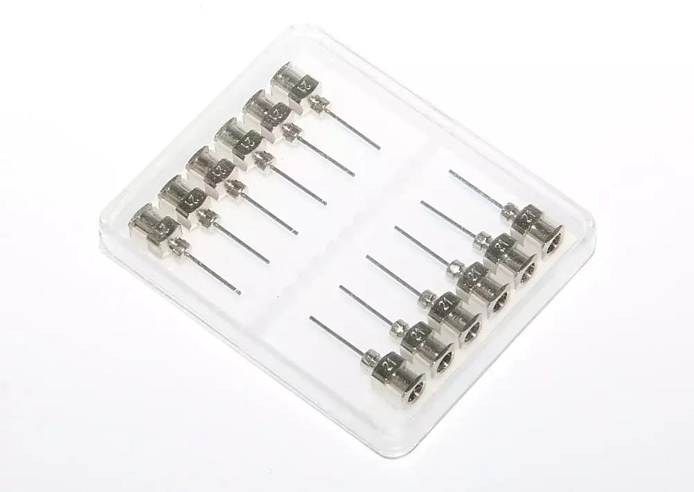 Aiguilles de distribution de précision en acier inoxydable 21G 12pcs