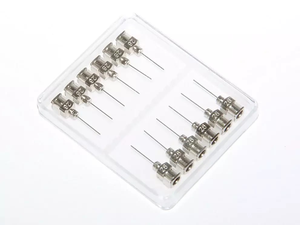 Aiguilles de distribution de précision en acier inoxydable 26G 12pcs