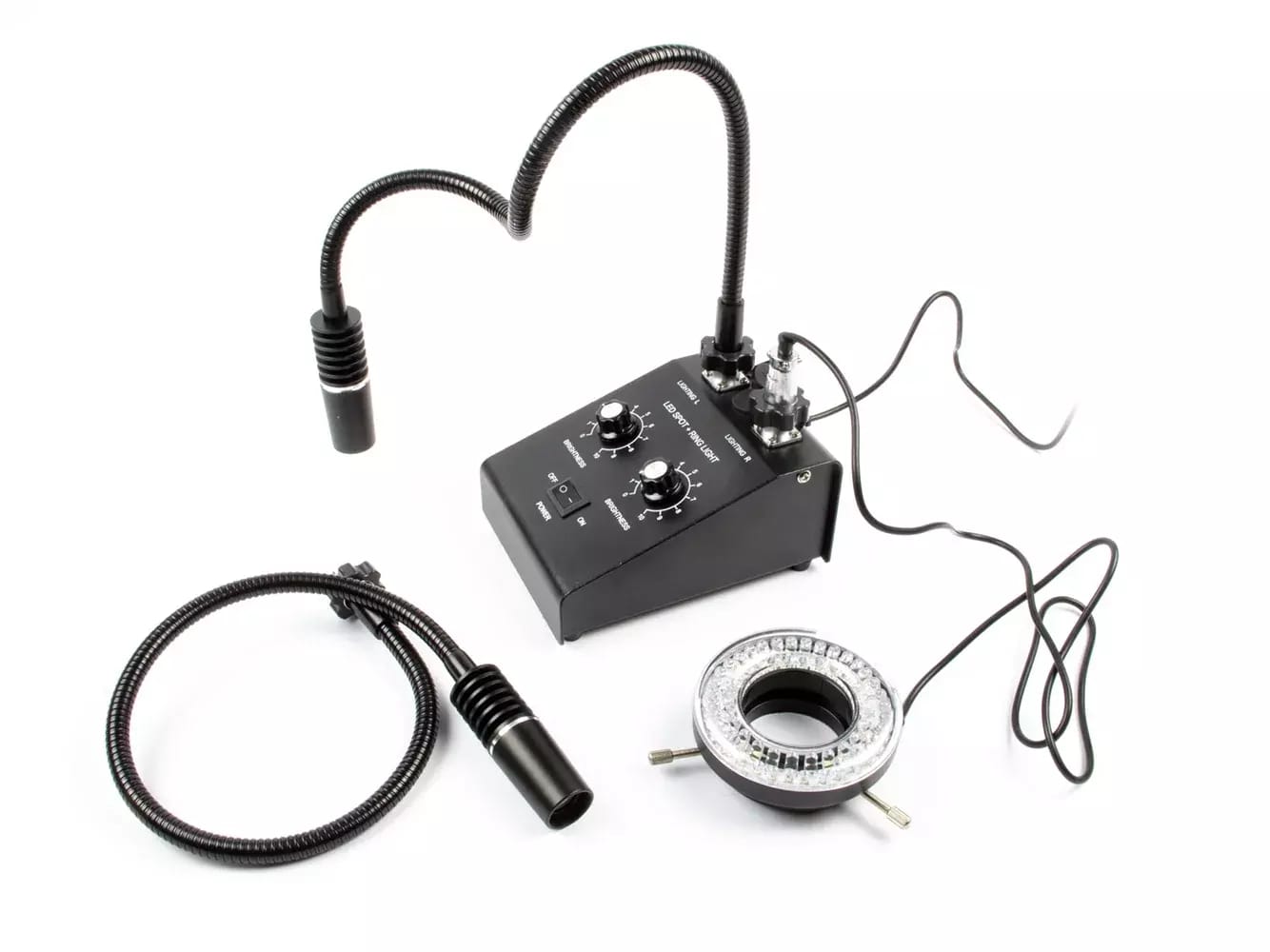 Éclairage professionnel pour microscopes 3en1 avec lumière circulaire 6W 6500K