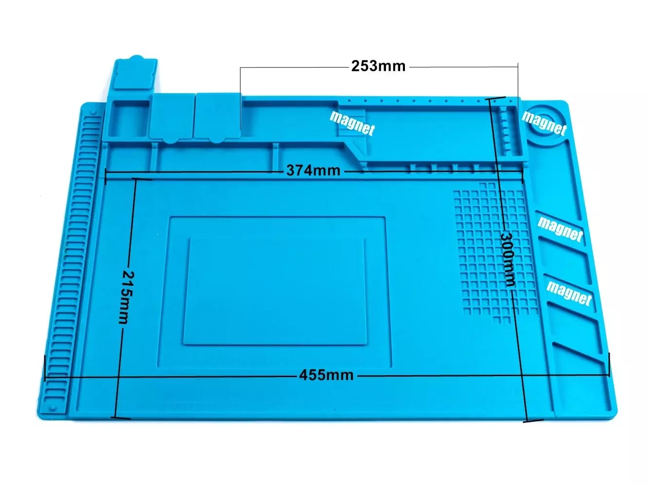 Grand bloc de silicone 455x300mm avec organisateur pour l'entretien et la réparation des téléphones portables, des tablettes – 2