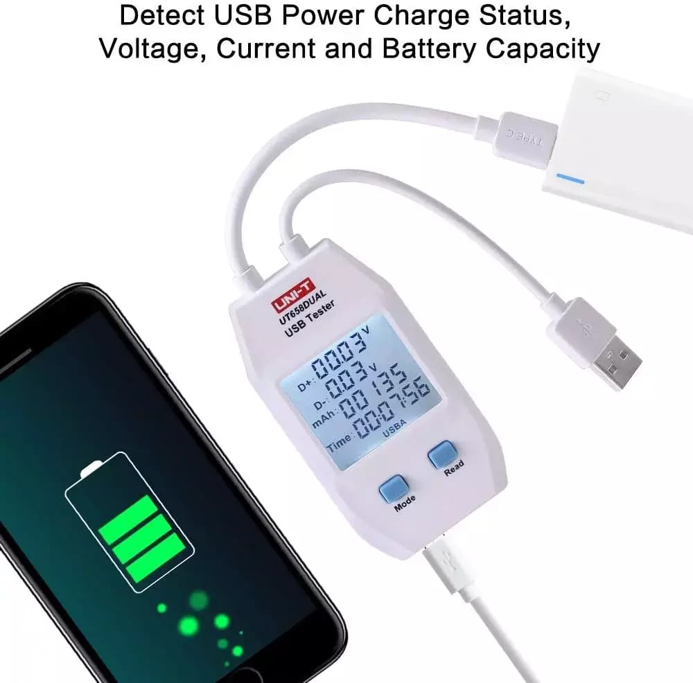 UNI-T UT-658D Testeur de capacité USB avec USB-C et USB-A – 2
