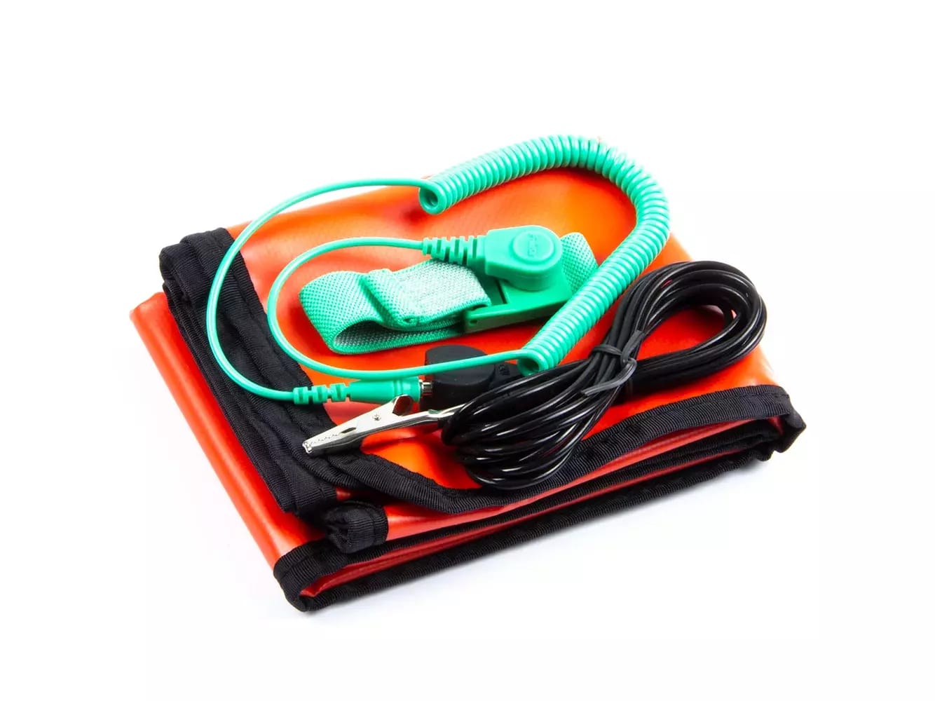 Tampon ESD de service portable 8PK-AS07-1 avec broche de mise à la terre et bracelet 65x60cm rouge – 2