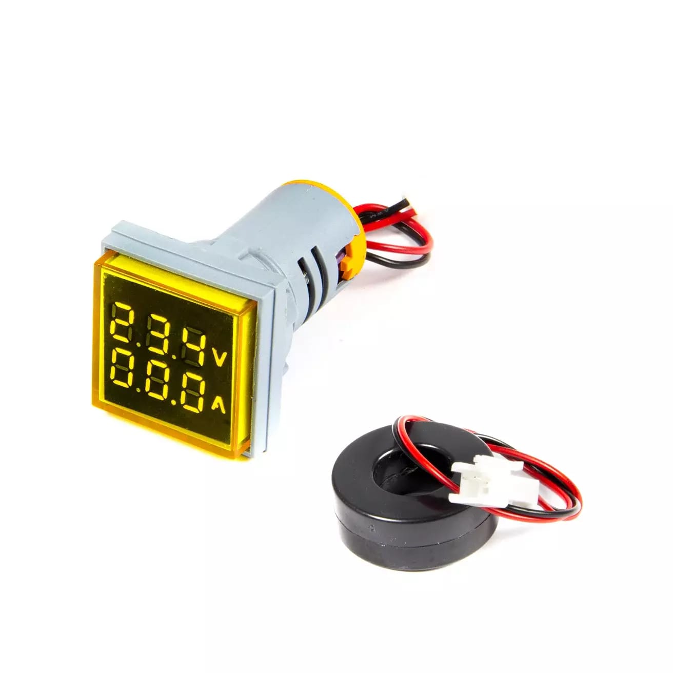 Voltmètre et ampèremètre numériques pour AC 60-500V / 0-100A panneau 22mm carré