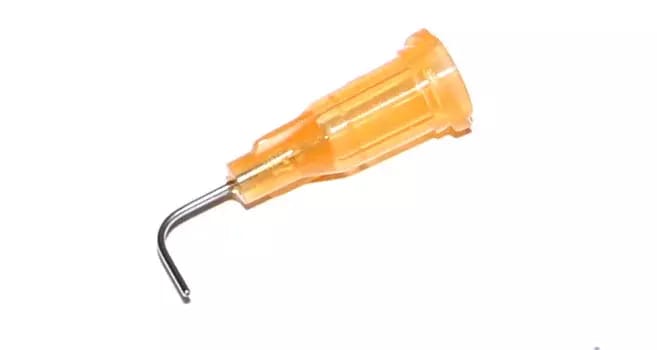 aiguilles d'application courbées à 90° avec canule en acier inoxydable orange 23G 1pc