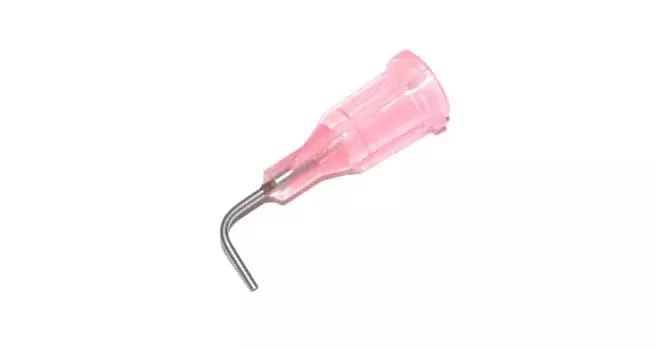 aiguilles d'application courbées à 90° avec canule en acier inoxydable rose 20G 1pc