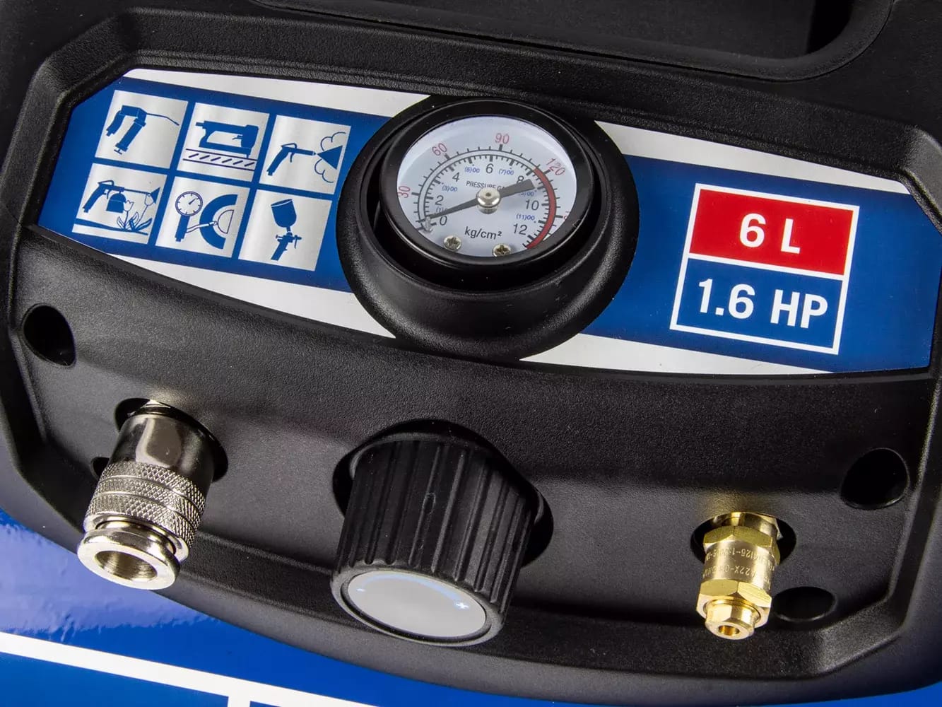 Compresseur moyen avec réservoir d'air de 6L et accessoires – 2