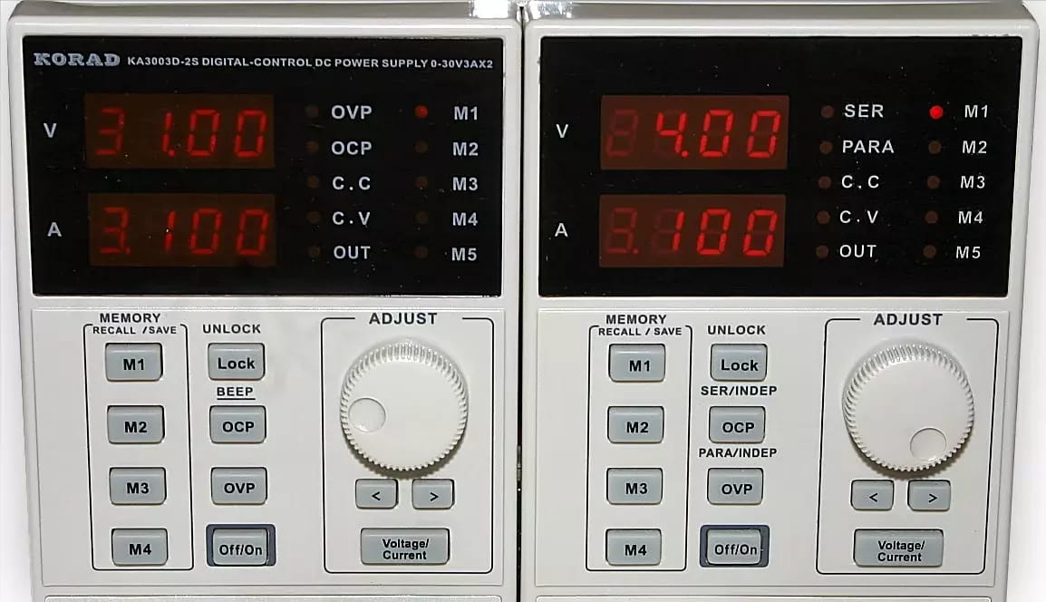 Alimentation double programmable de précision 2x30V/3A,60V/3A,30V/6A type KA3003D-2S – 2