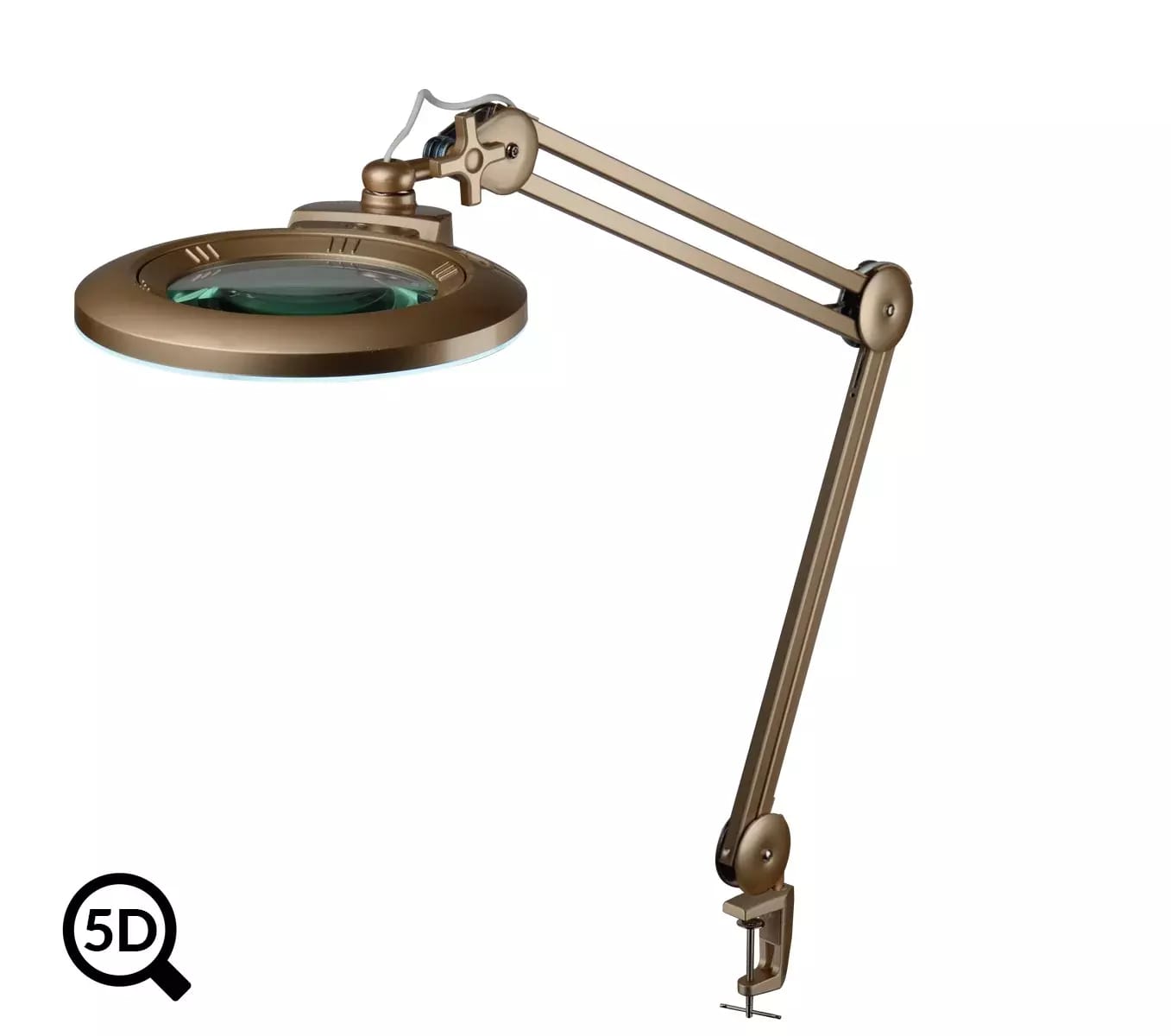 Lampe LED dorée à gradation avec loupe IB-150, diamètre 150mm, 5D