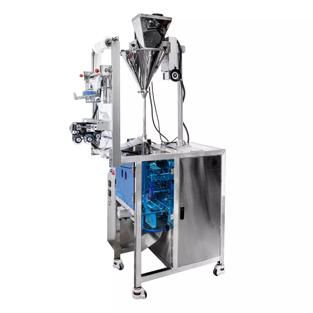 LPF20L Distributeur automatique à vis de 1-125g avec emballeuse, imprimante de données de distribution et détection de marqueurs