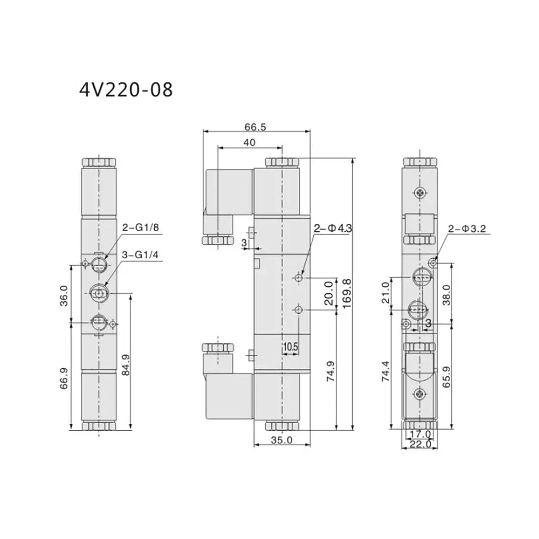 Solénoïde électrique 5/2 4V220-08 230V AC – 2