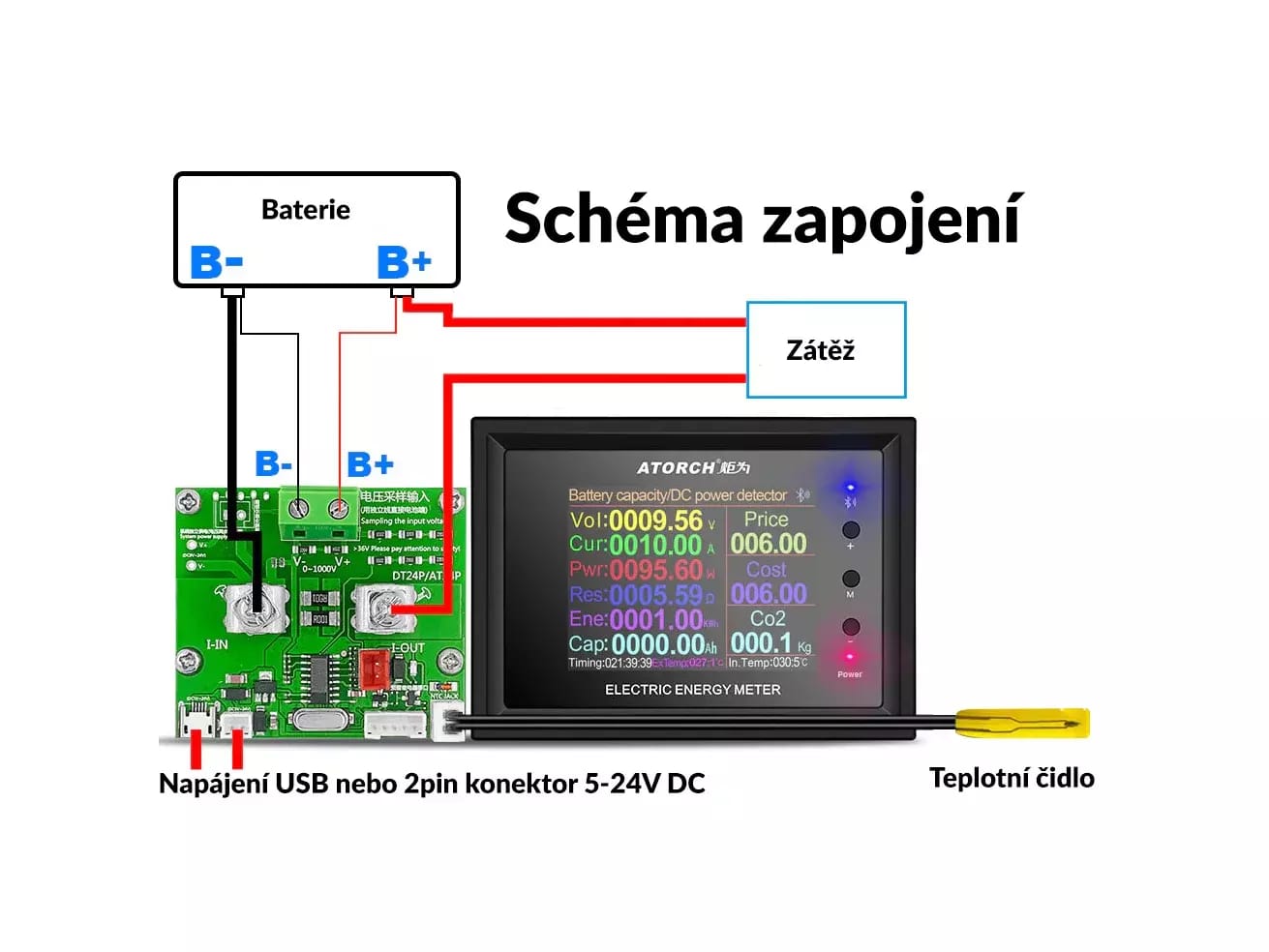 Atorch DT24 - 30A / 278V - Contrôleur et testeur de batterie avec Bluetooth – 2