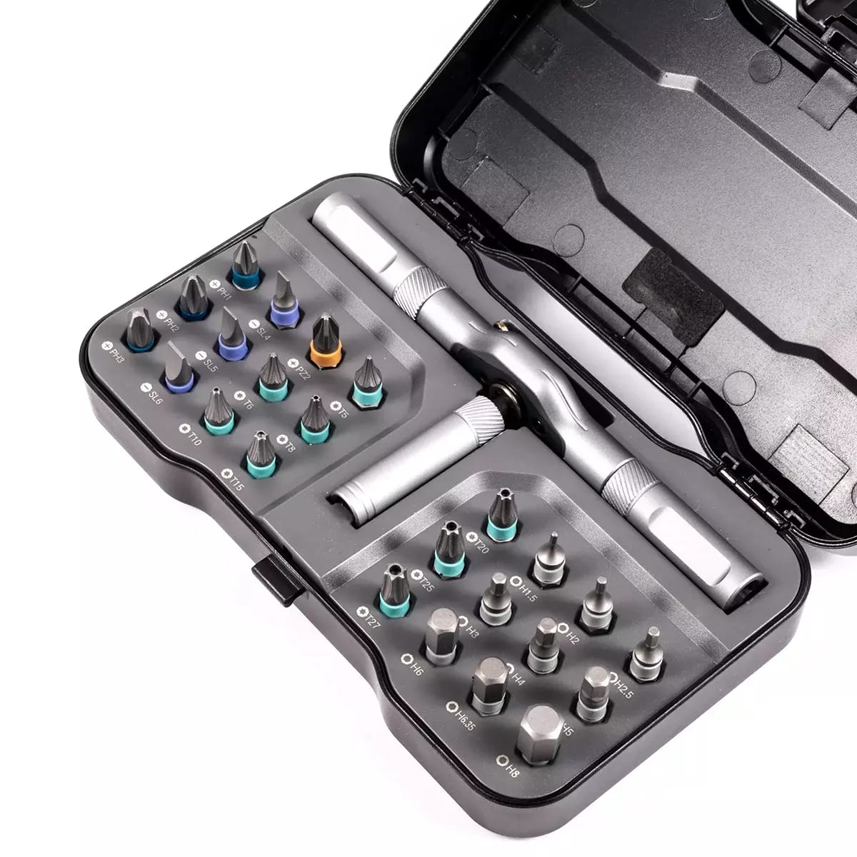 Jeu de 24 embouts magnétiques avec cliquet réglable DUKA RS1 24 en 1 – 2