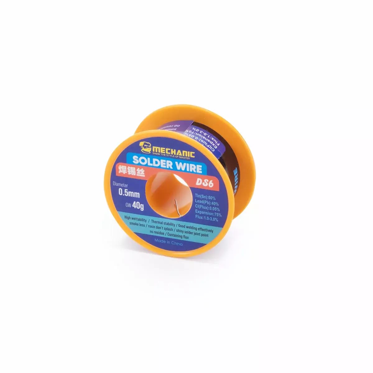 Étain tubulaire 0,5mm Sn60Pb40 40g
