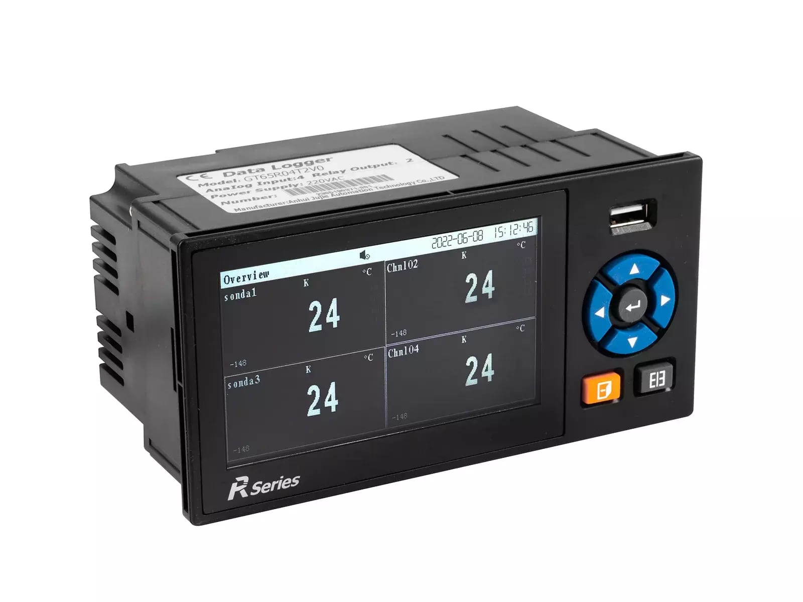 Enregistreur de données numérique GT65R04 - 4 entrées, USB