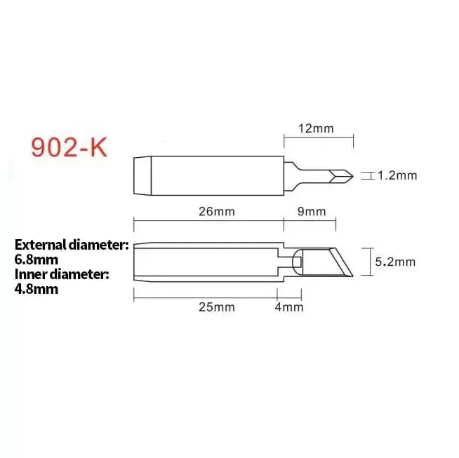 Pointe à souder K série 902 pour stations YIHUA – 2