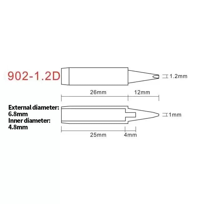 Pointe à souder 1.2D série 902 pour stations YIHUA – 2