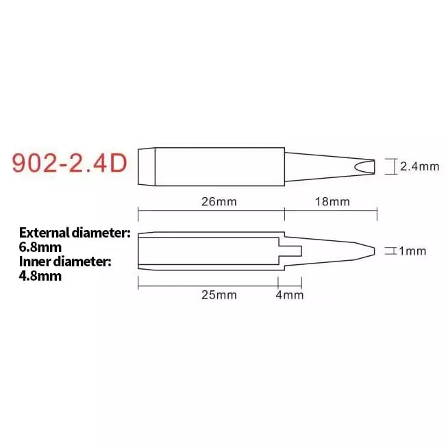 902 series 2.4D soldering tip for YIHUA stations – 2