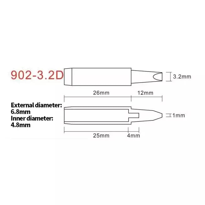 902 Series 3.2D Soldering Tip for YIHUA stations – 2