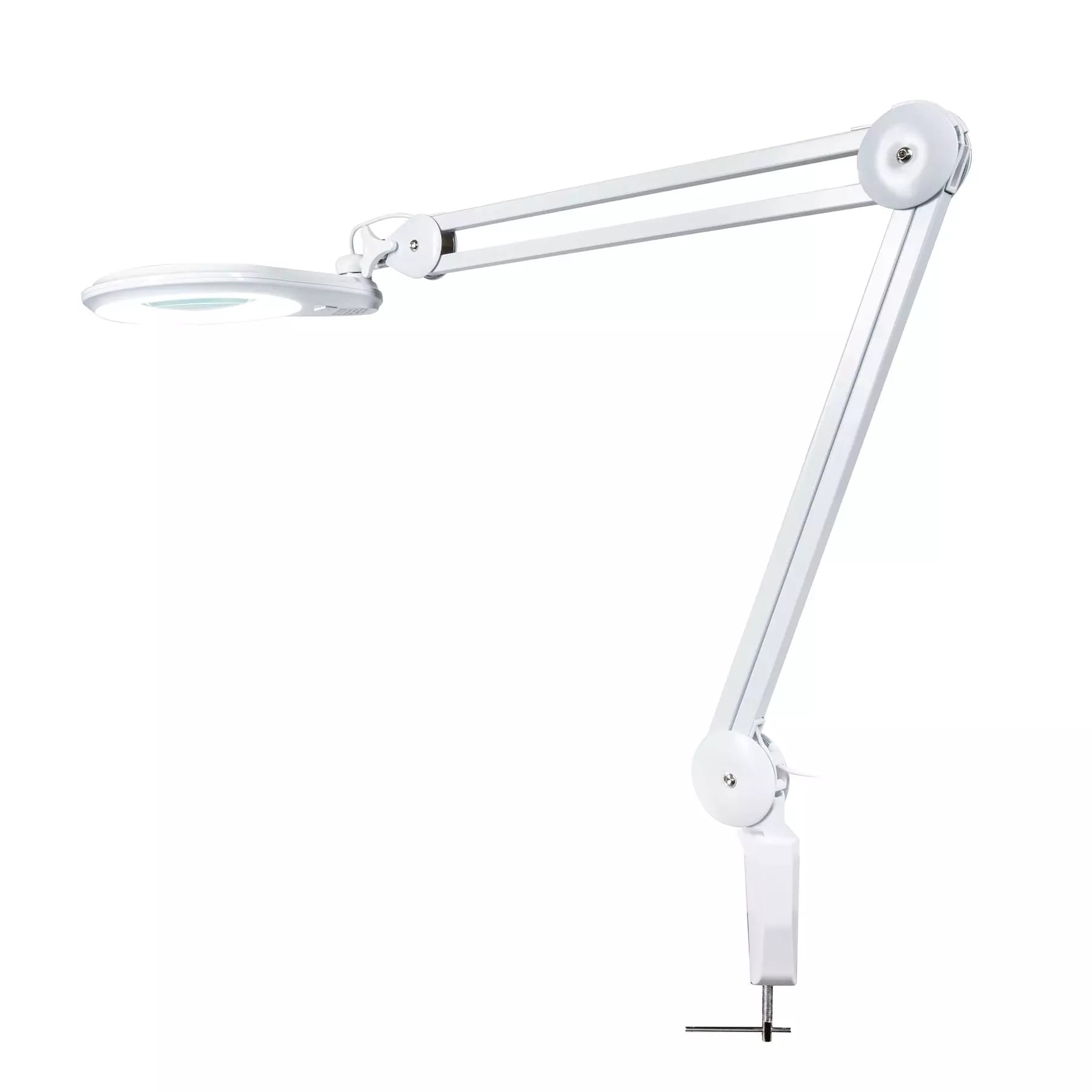 Lampe de table blanche IB-127 avec loupe de 127 mm et rétroéclairage LED