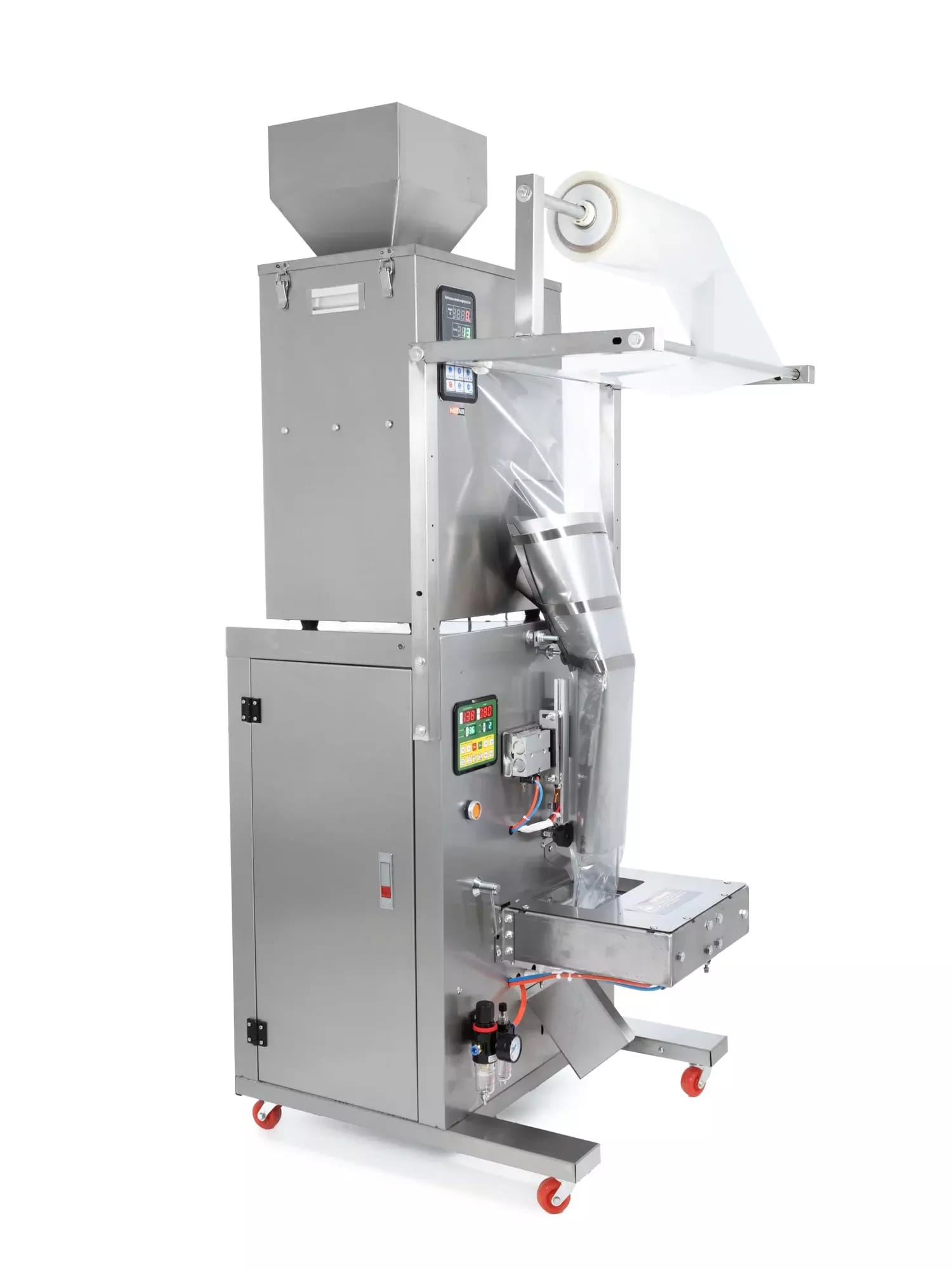 Machine d'emballage verticale pneumatique XT500 avec distributeur de produits en vrac et emballage sous atmosphère protectrice (MAP) 10-500g